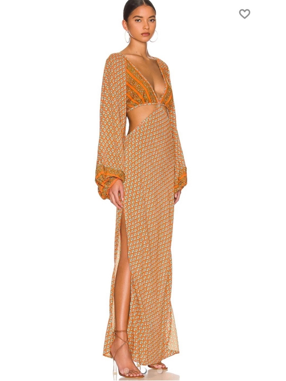 Jen's Pirate Booty Orange Printed Maxi Dress